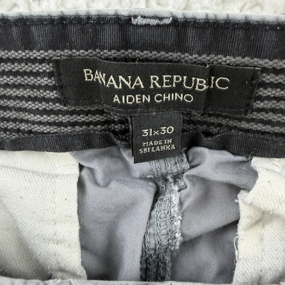 Banana Republic Aiden‎ Chino Pants Mens 30x28 Gray Regular Fit Cotton Casual